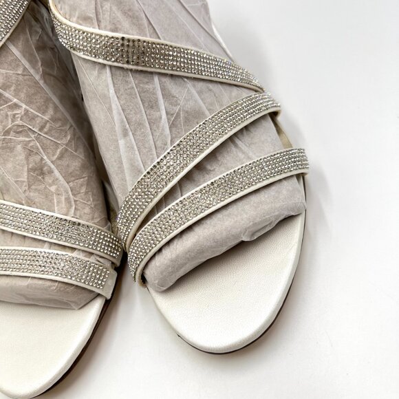 Naturalizer‎ Womens Size 8 Vanessa 2 White Jeweled Dress Sandals Heels Shoes - Picture 4 of 13